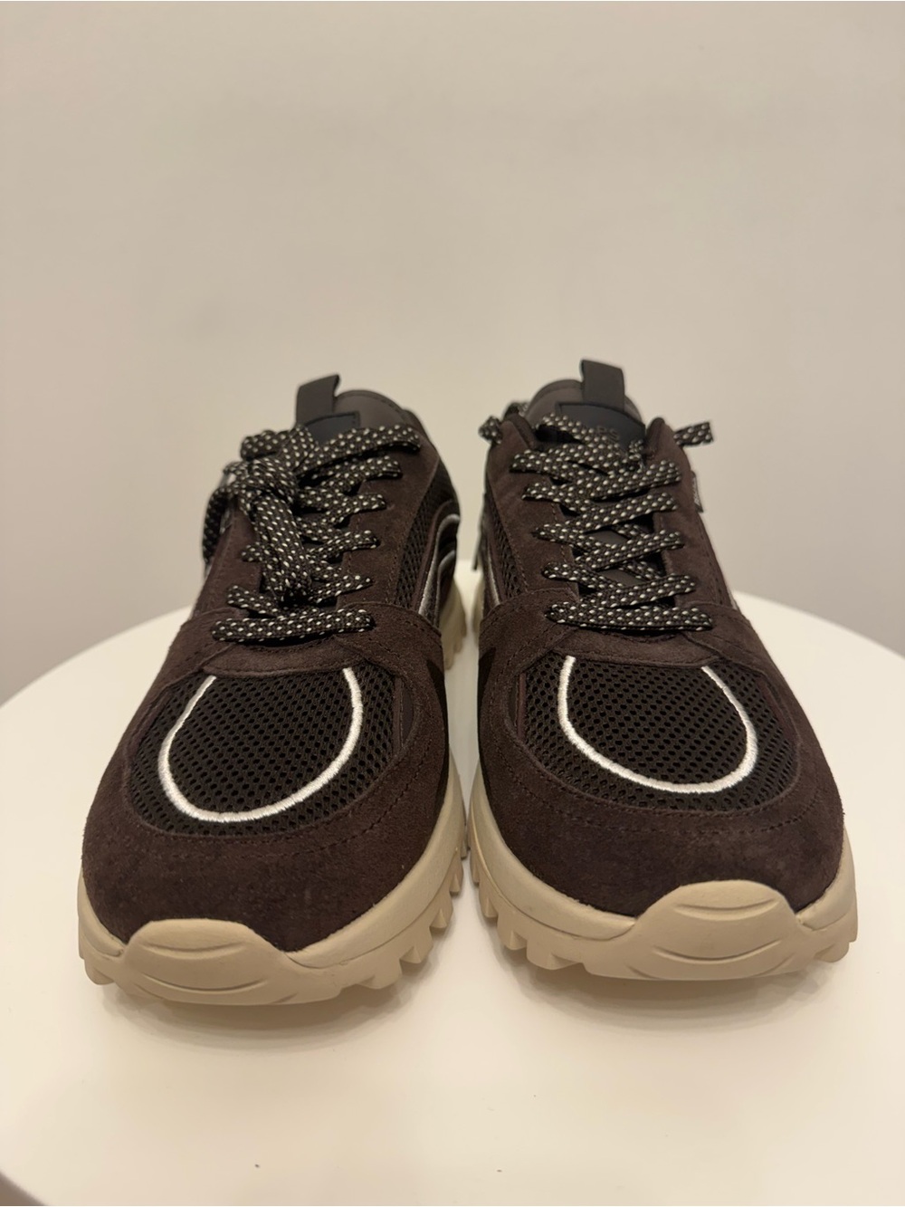 PS Paul Smith Brown Suede and Mesh Sneakers with Cream Sole